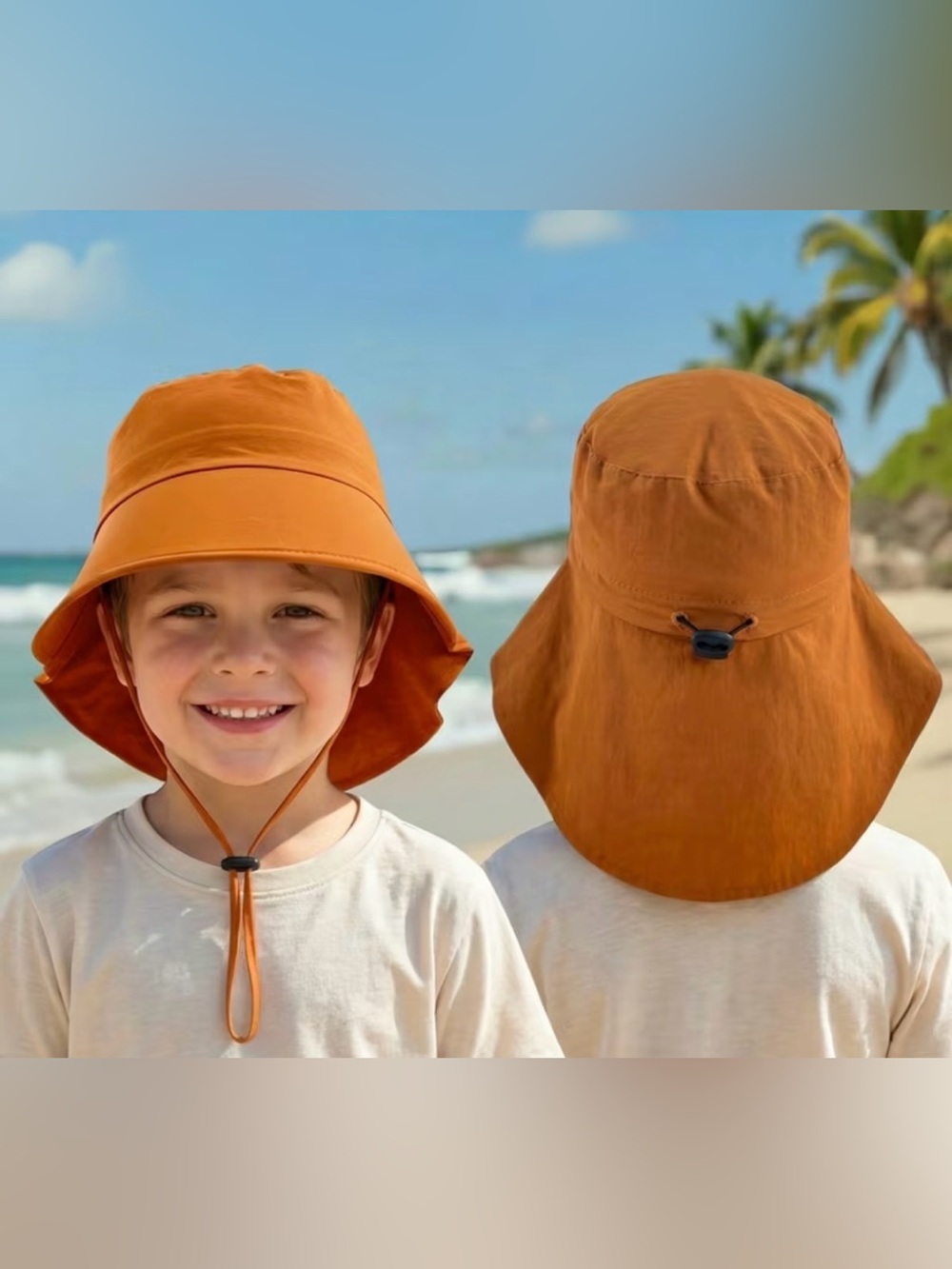 Tan Sun Bucket Hat - Kids